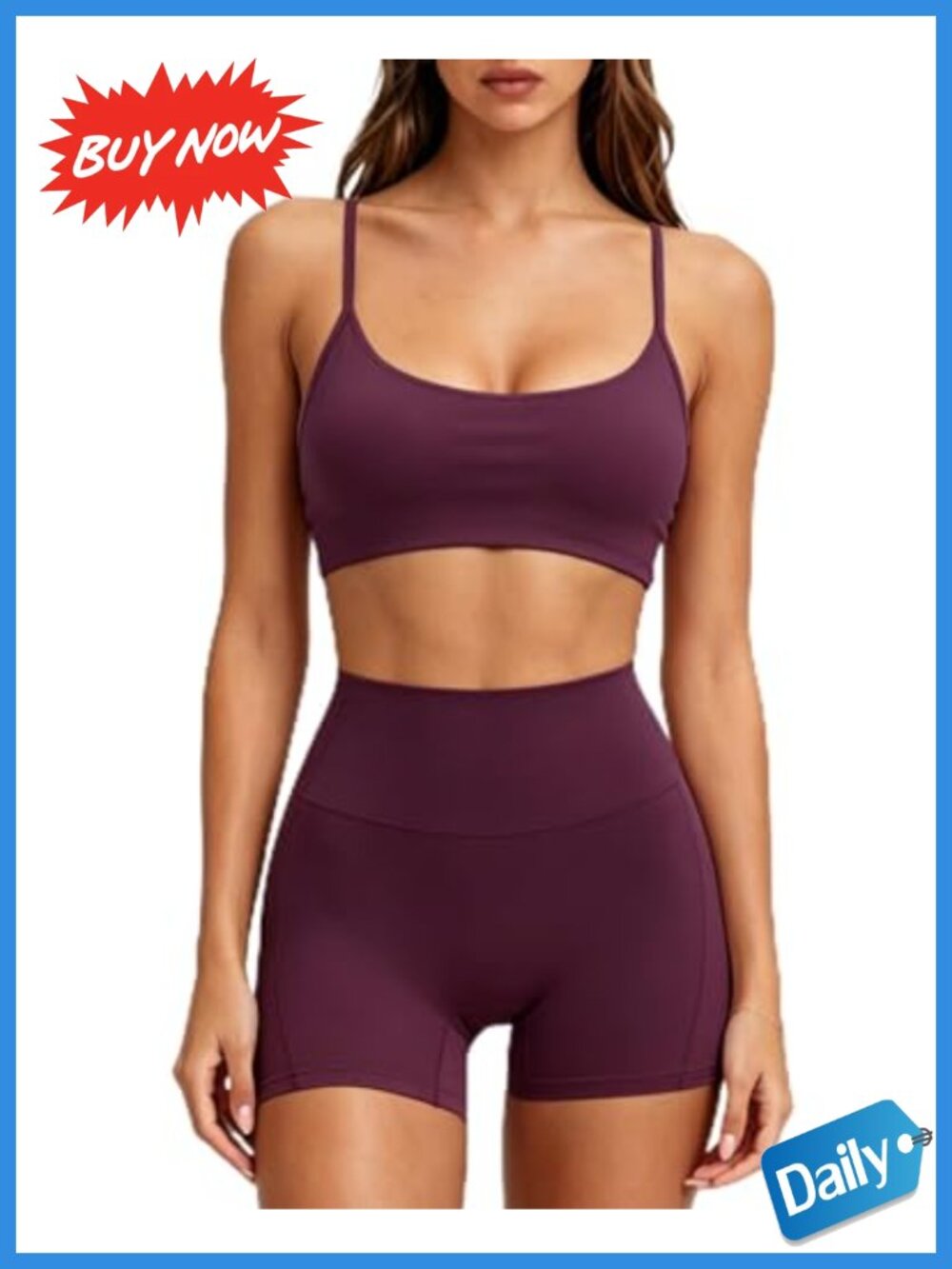 High Waisted Scrunch Biker Shorts Set with Padded Sports Bra